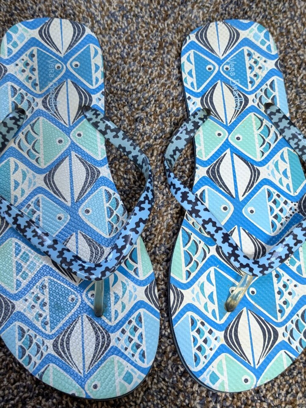 Vera Bradley-Go Fish- Flip Flops, Size 9, For Sale!